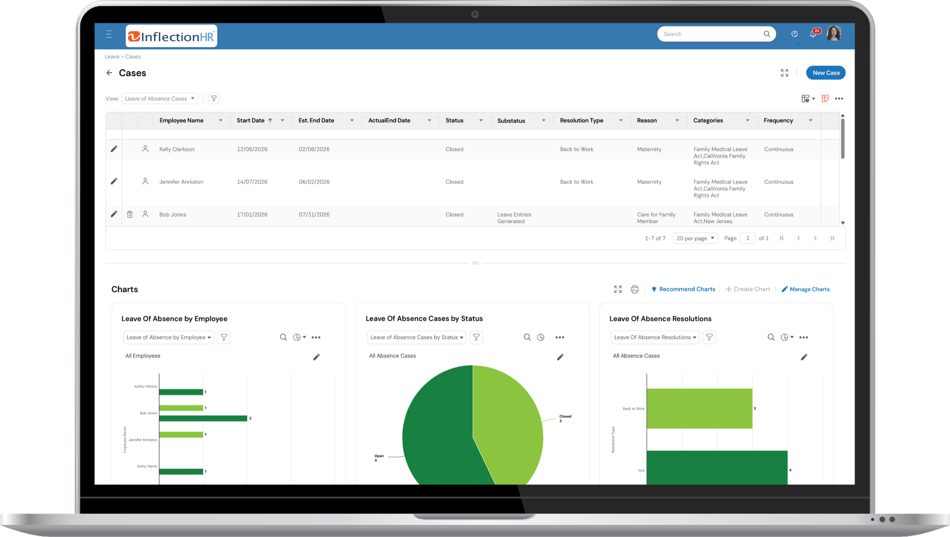Leave Management Solution Device Screenshot